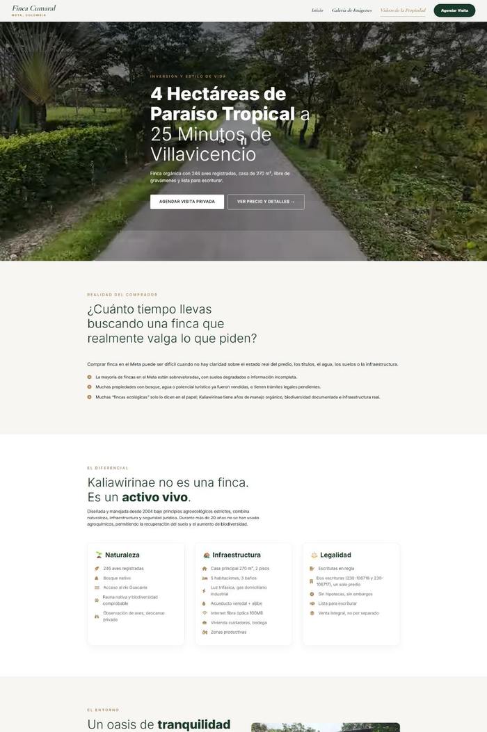Landing de Finca Kalawirinac