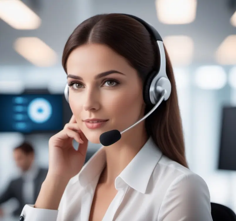 Recepcionista profesional de REDIX atendiendo llamada